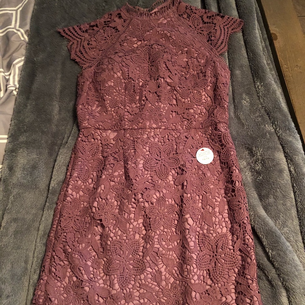 Chi Chi London Lace Panel Pencil Dress UK 12P NWT